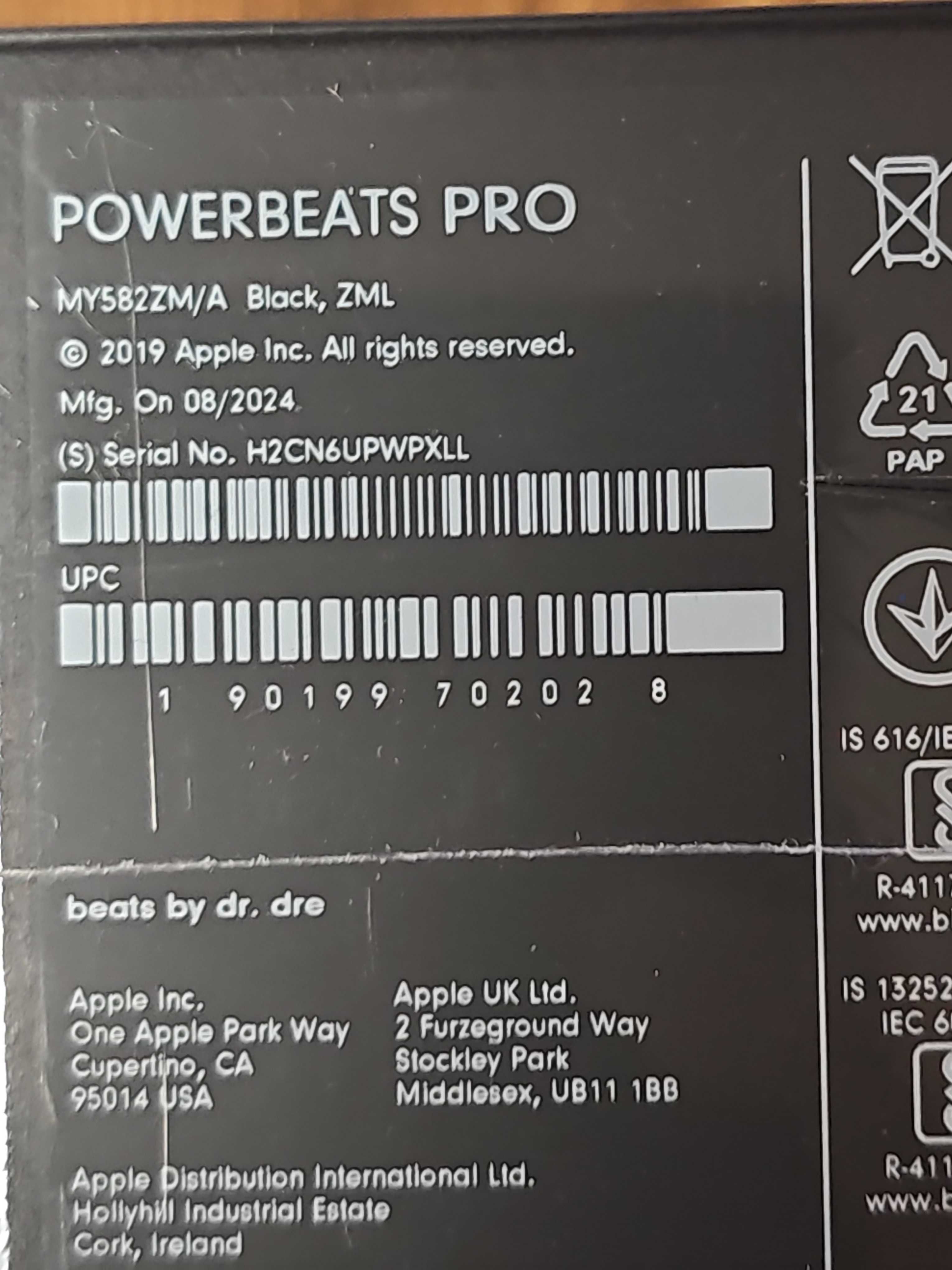 Apple Beats Powerbeats Pro Totally Wireless Earphones Czarne MV6Y2EEA