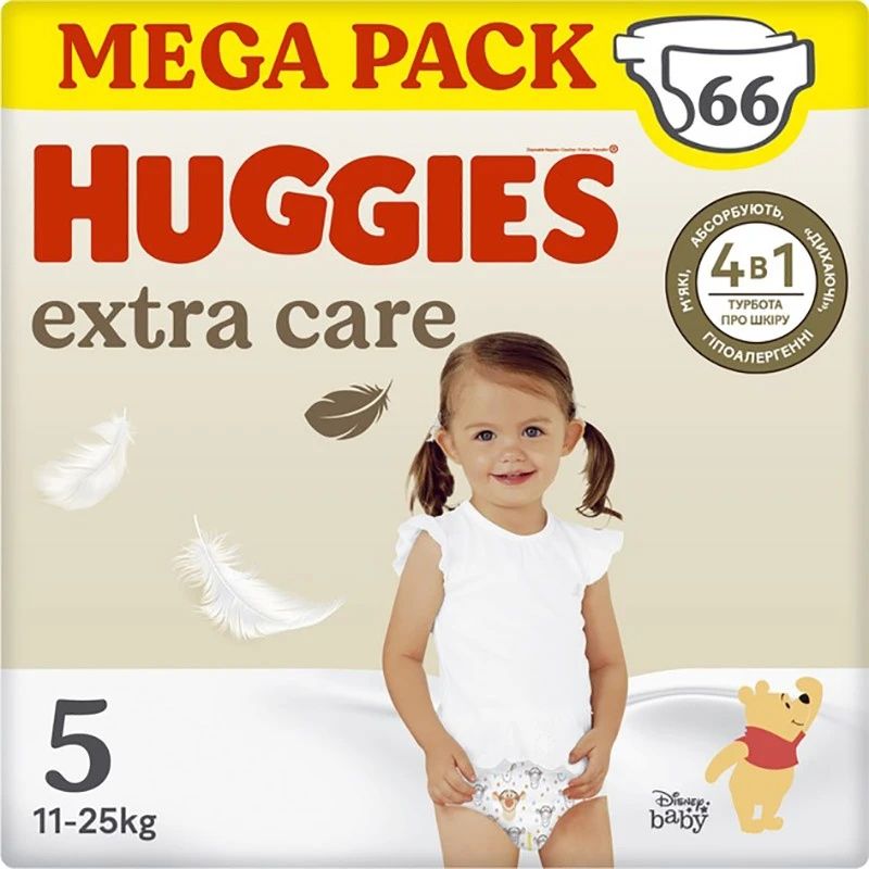 Подгузники Huggies Extra Care 5 (11-25 кг) 66шт