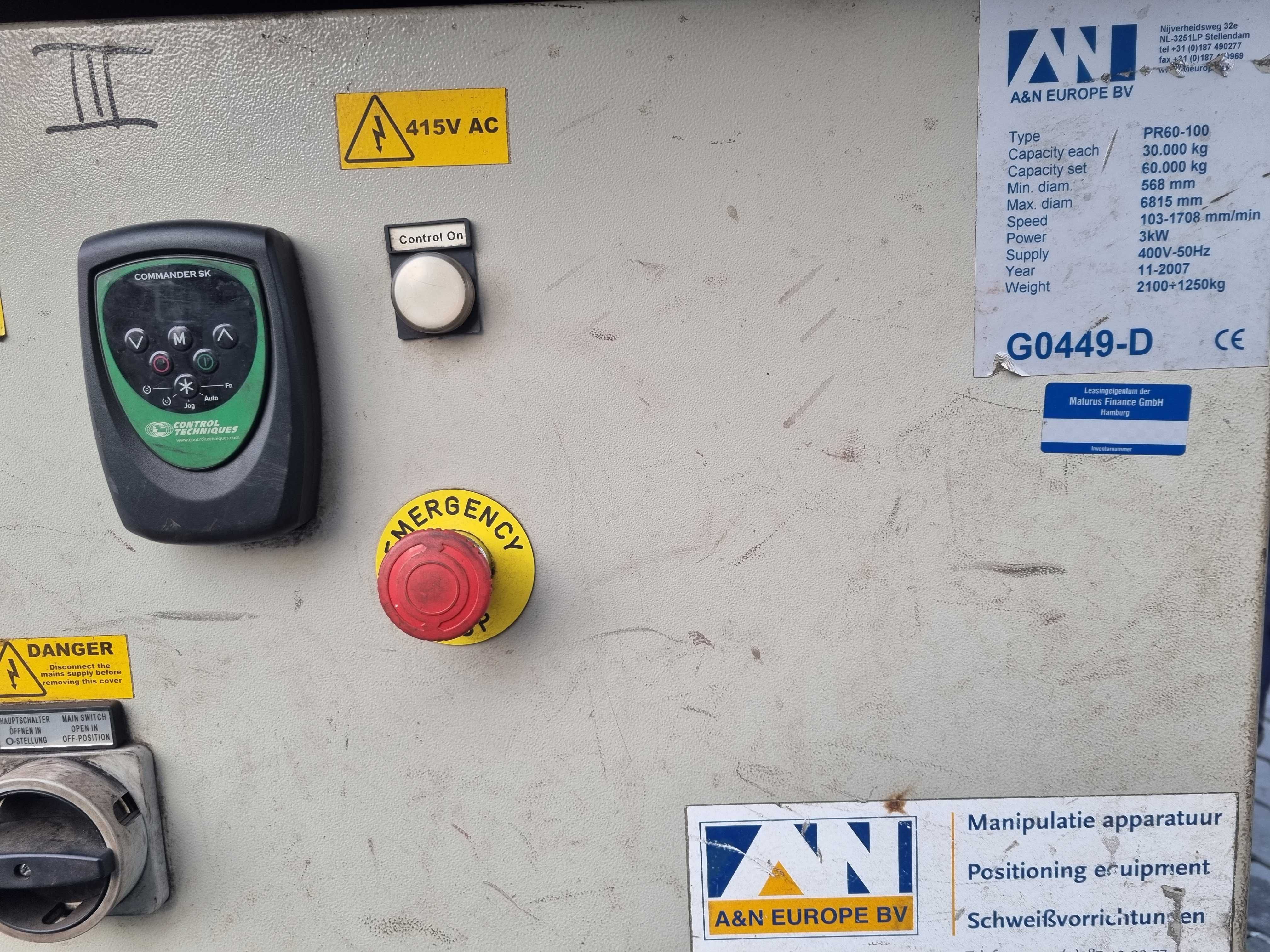 obrotnik rolkowy spawalniczy 60 ton A & N Europe BV Netto 36500