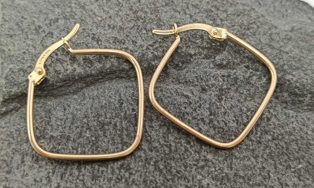 złote kolczyki ROMBY 585 W:1,70