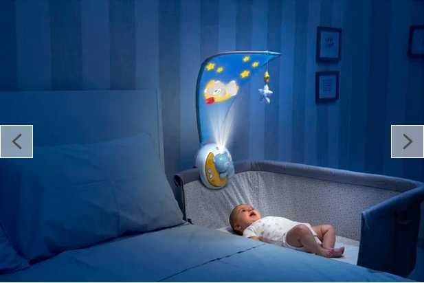 Chicco, Next2Moon, baldachim z projektorem 3w1, niebieski
