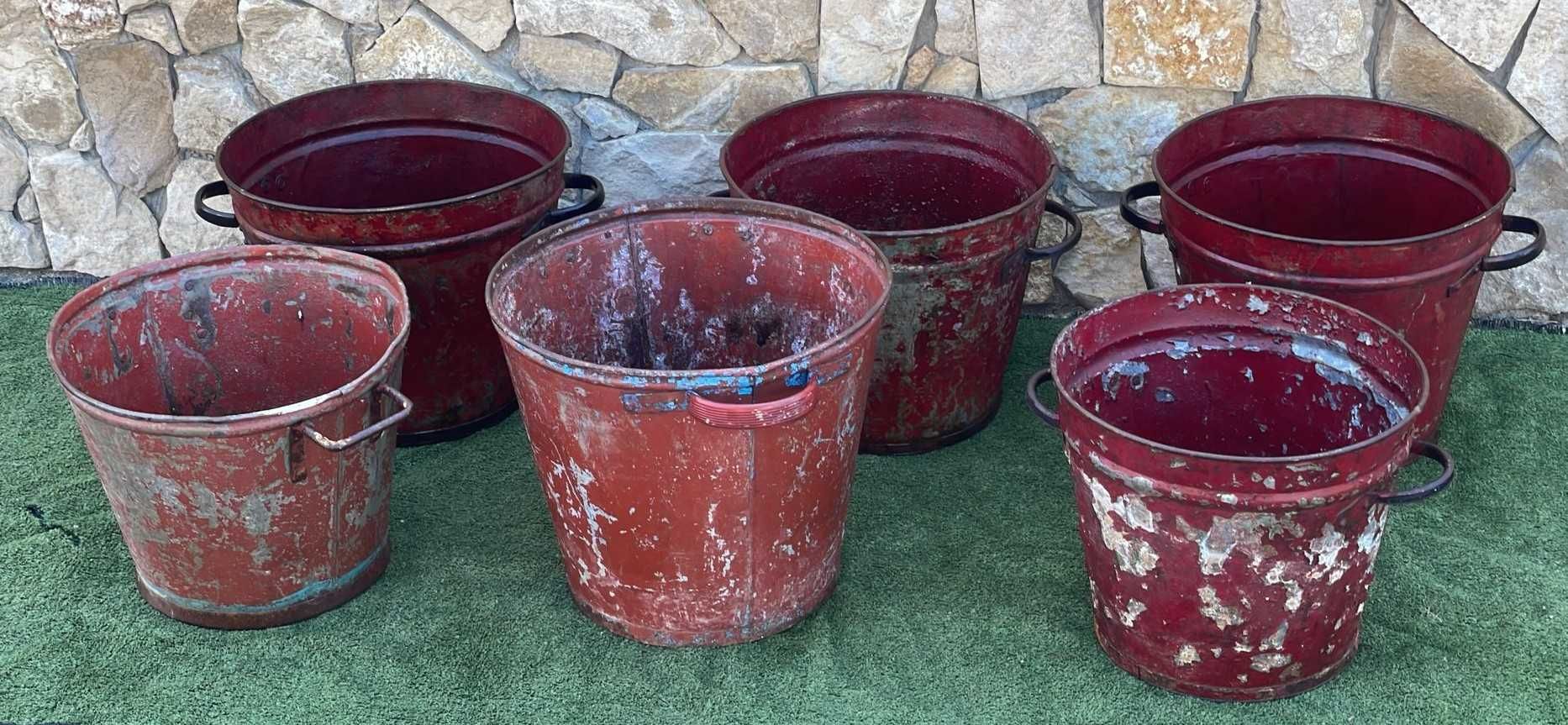Cestos da vindima em latão antigos, para floreiras