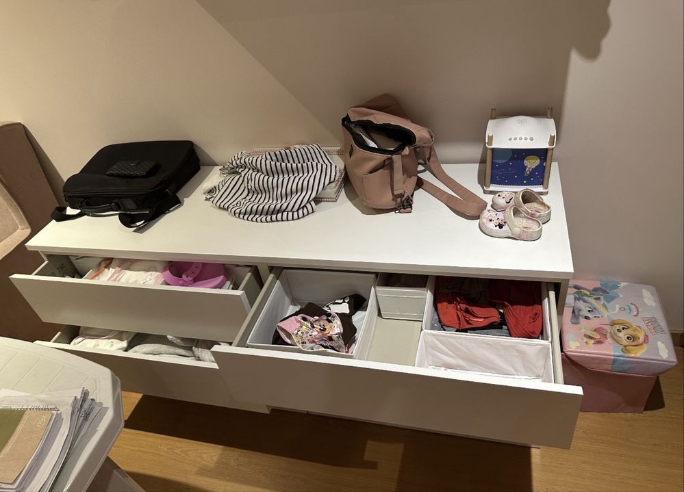 Cómoda grande e larga 6 gavetas