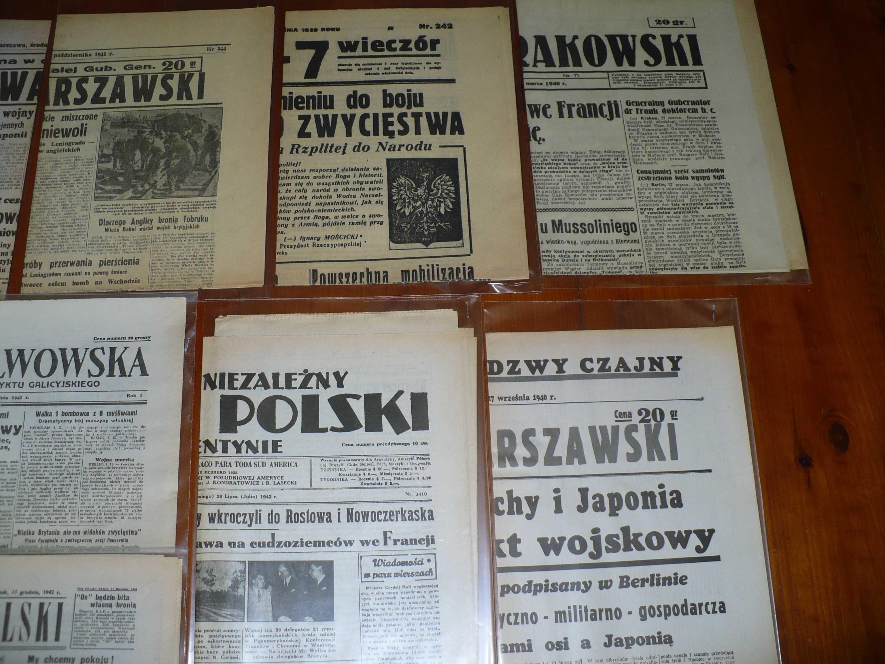STARE POLSKIE GAZETY!! 1939-48!! Perełki Kolekcjonerskie !! UNIKATY !!
