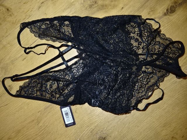 Lovehoney body koronkowe czarne nowe S