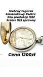 Srebrny zegarek kieszonkowy Zentra rok 1922 retro nakręcany sprawny