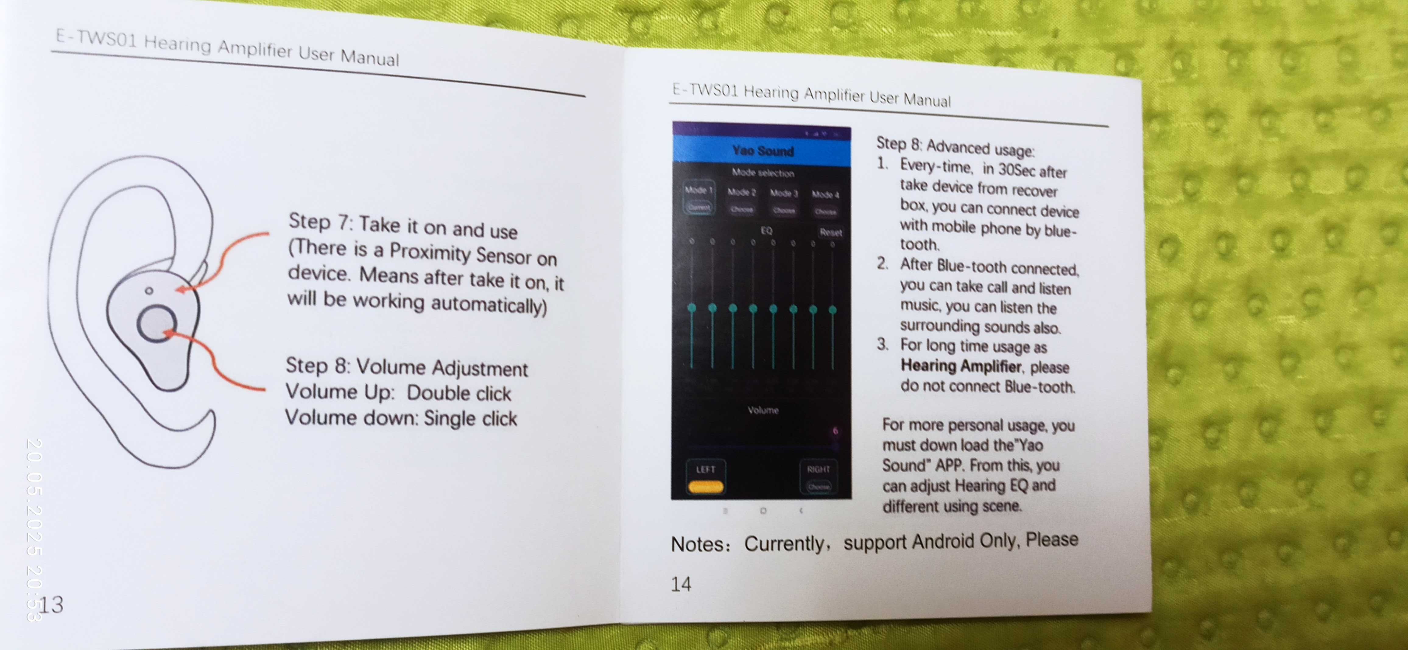 Aparat słuchowy z Bluetooth na prawe ucho nowy, nieużywany