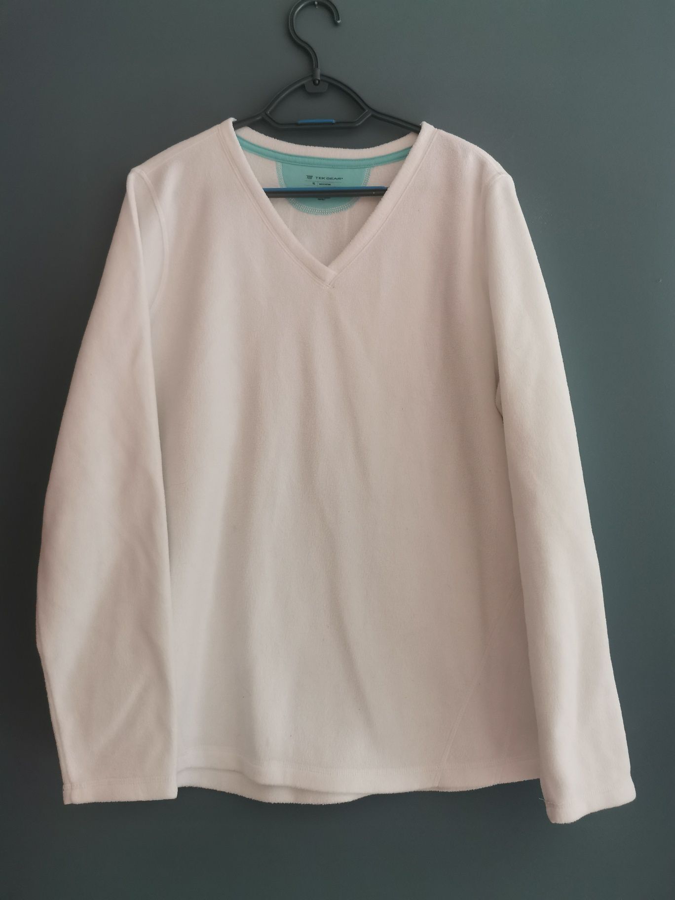 Biały Polarowy sweter XL