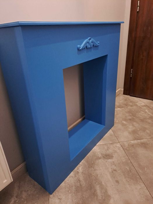 Panel kominkowy atrapa kominek niebieski