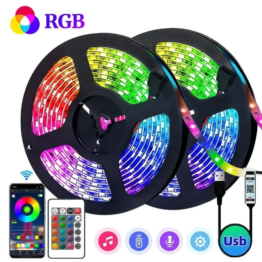 Rgb лента 5 м стрічка RGB LED лента светодиодная світлодіодна світодіо