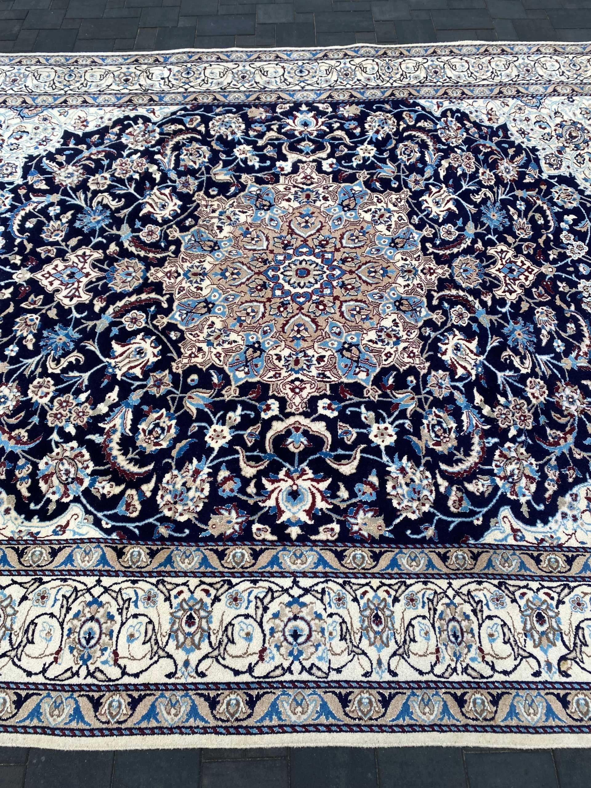 Nain Perfekcyjny Perski Dywan Wełniany Ręcznie Tkany Iran 378x290