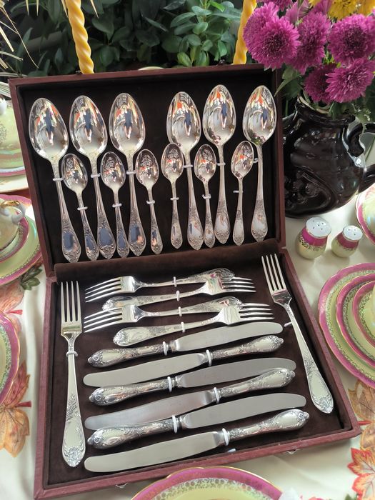 Мельхиоровый посеребренный набор 6/24,ЗиШ, Вольнянск мнц УССР