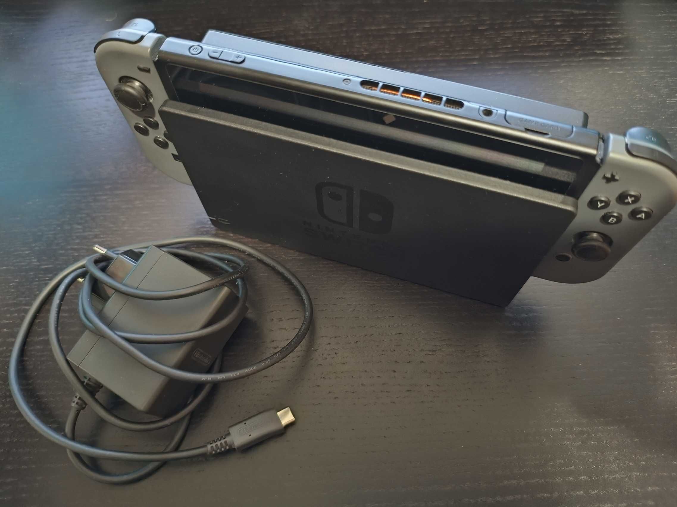 Nintendo Switch V1 preto/cinza + todos os acessórios, excelente estado