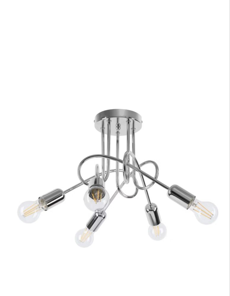 Żyrandol Sollux Lighting LOOP 5 srebrny
