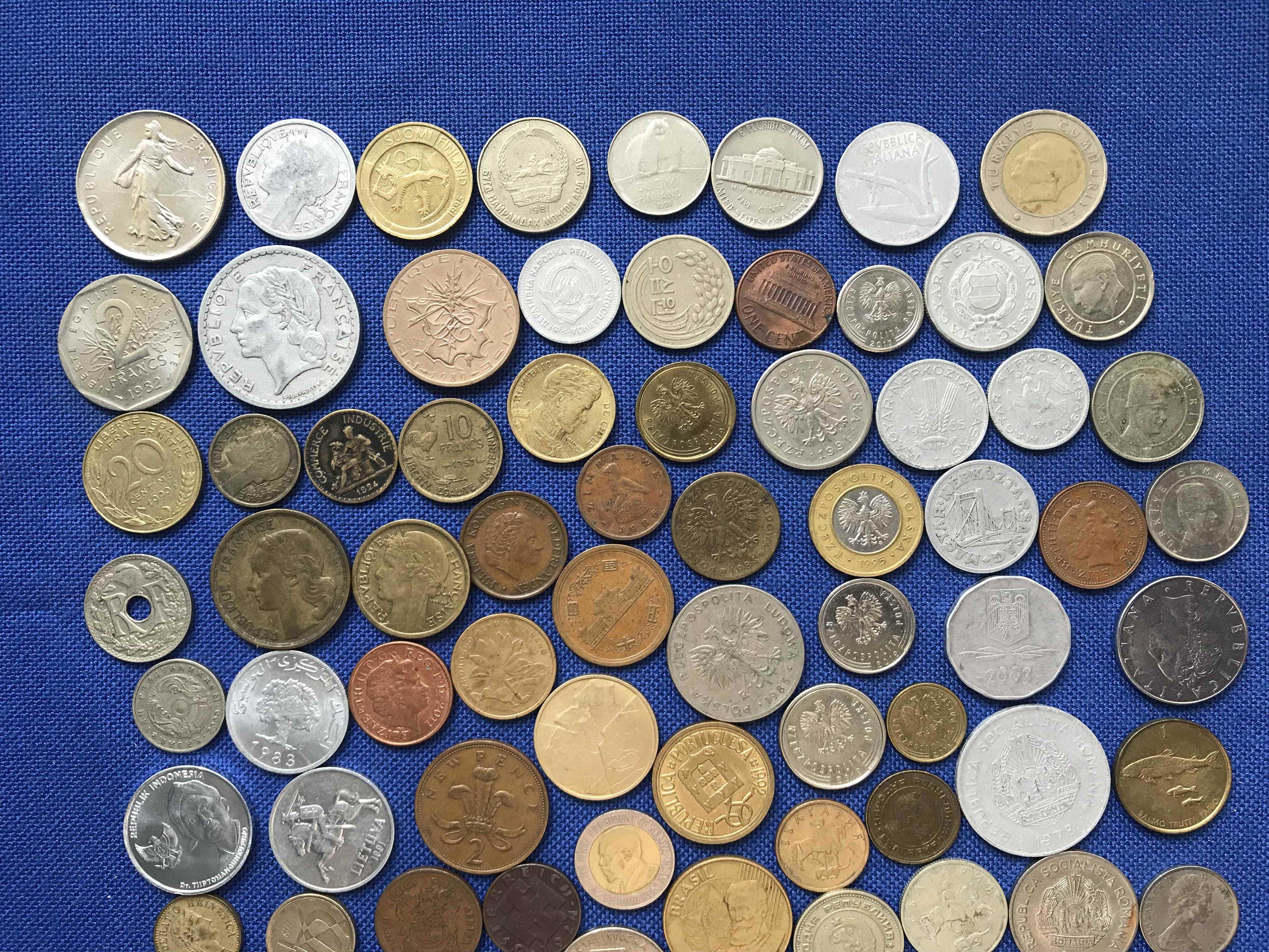 Монеты Мира 56 стран без повторов  100 шт