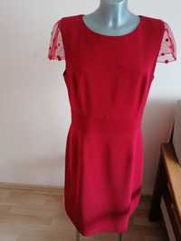 Ciemnoczerwona elegancka sukienka XL na uroczystości rodzinne