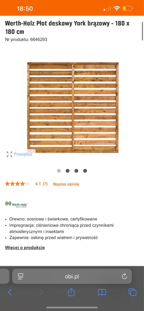 Płot drewniany brązowy