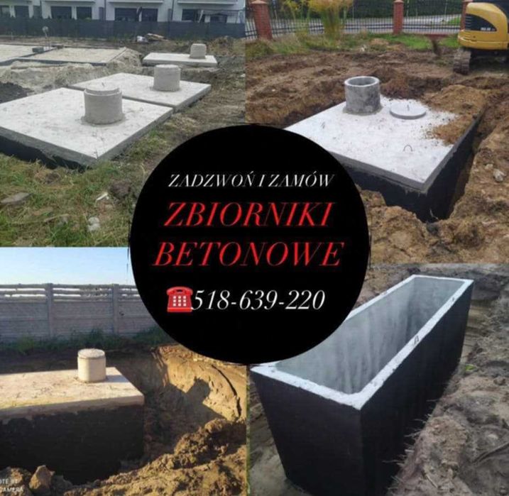Szambo Szamba Betonowe. Zbiornik na deszczówkę Kanał Samochodowy