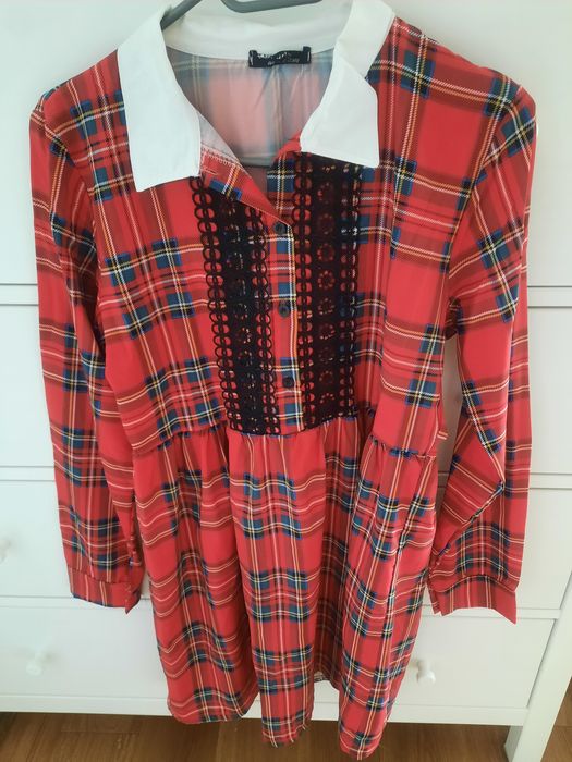 Nowa sukienka damska w kratę rozm.S