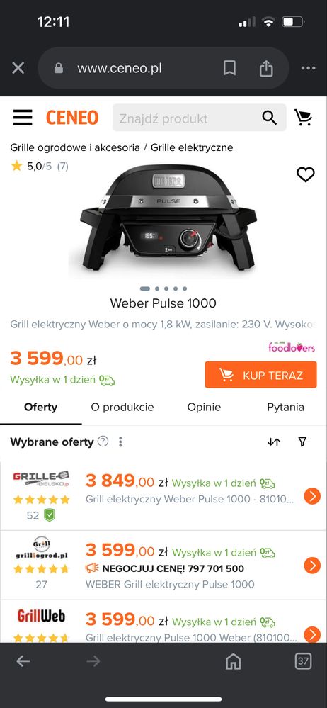 Grill Elektryczny Weber Pulse 1000