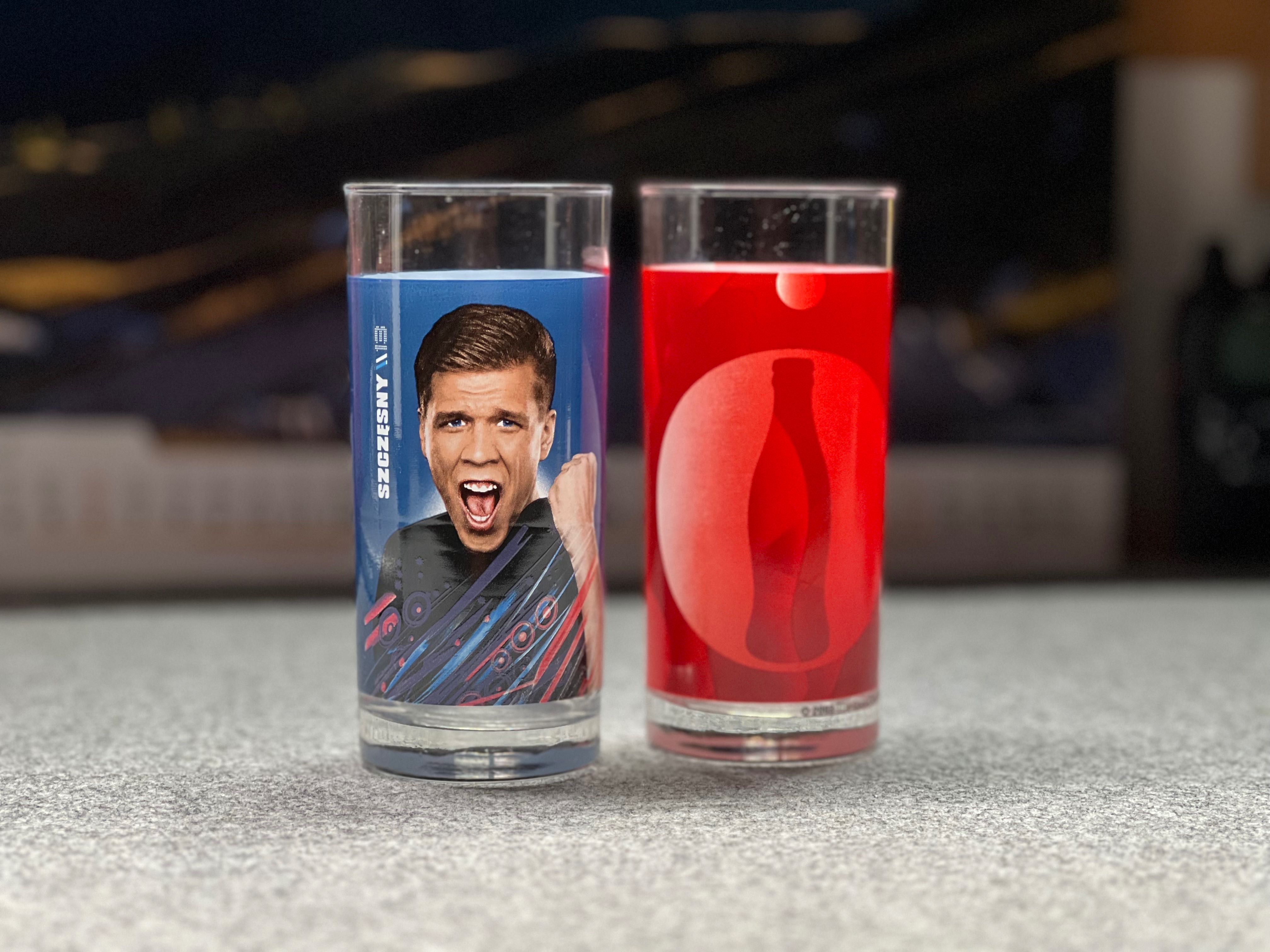 dwie szklanki 2x szklanka Pepsi & Coca-Cola Szczęsny