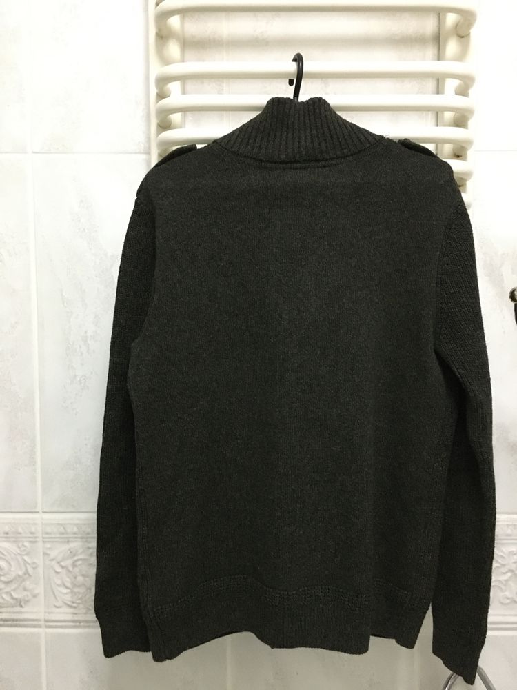 Sweter H&M rozpinany ciemna zieleń