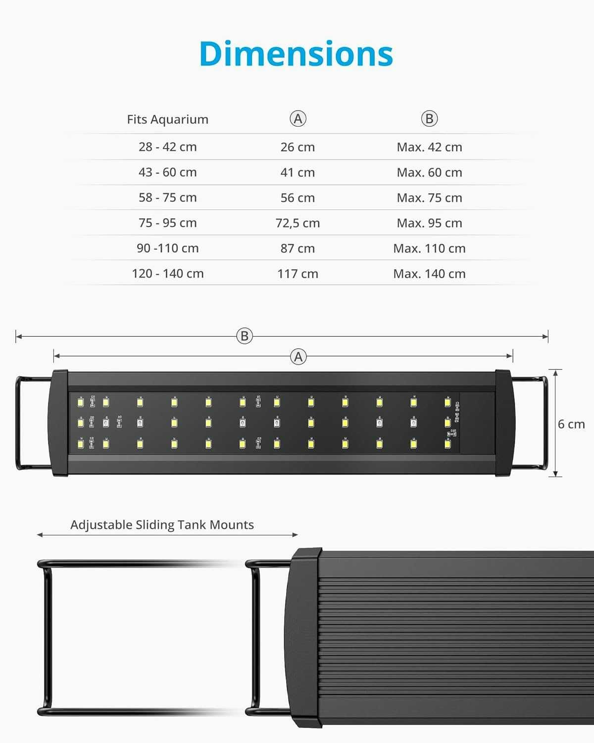 Lampa akwariowa, oświetlenie NICREW SlimLED białe i niebieskie