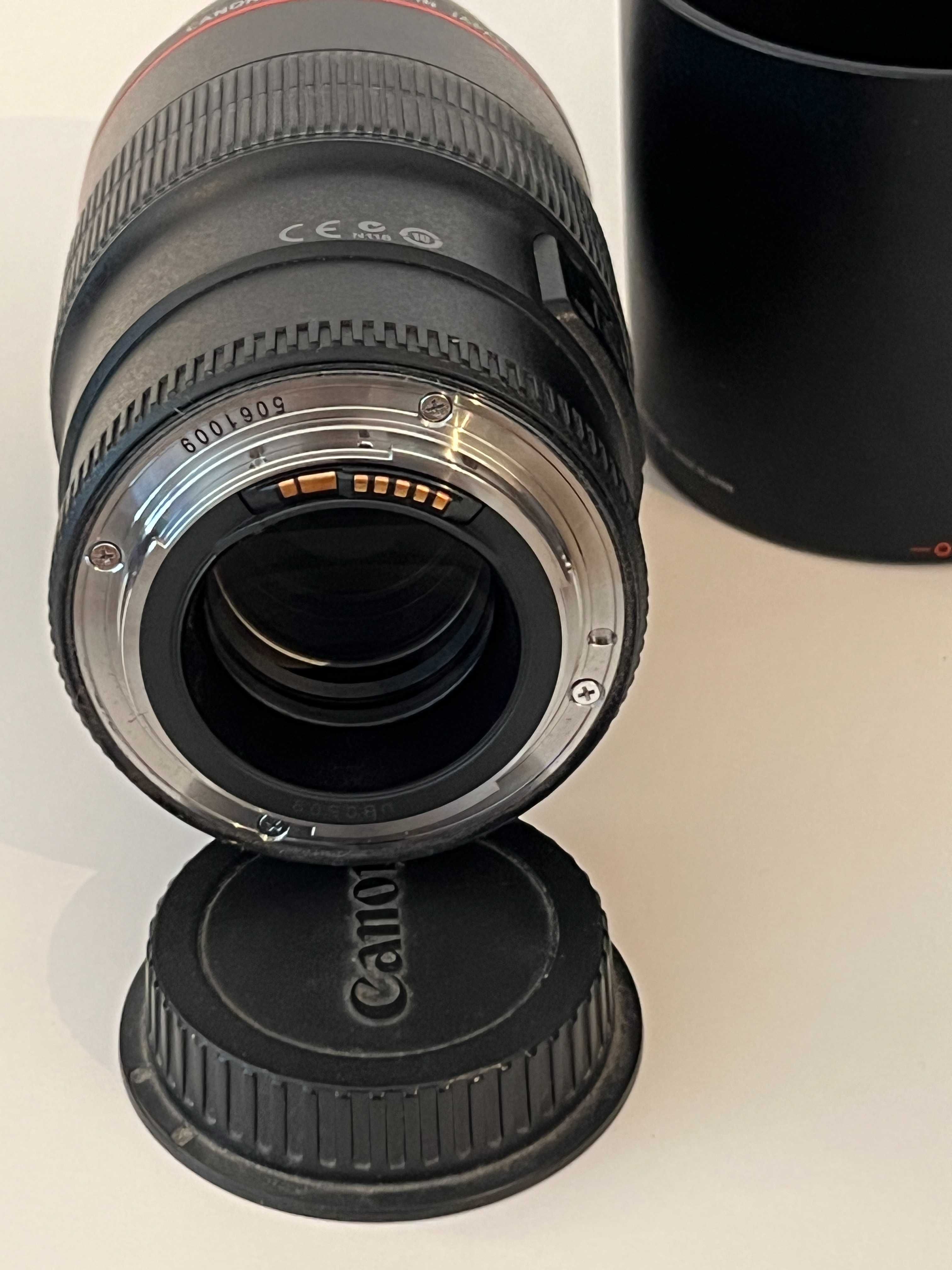 Lente EF 100 macro 2,8L IS USM (como novo)