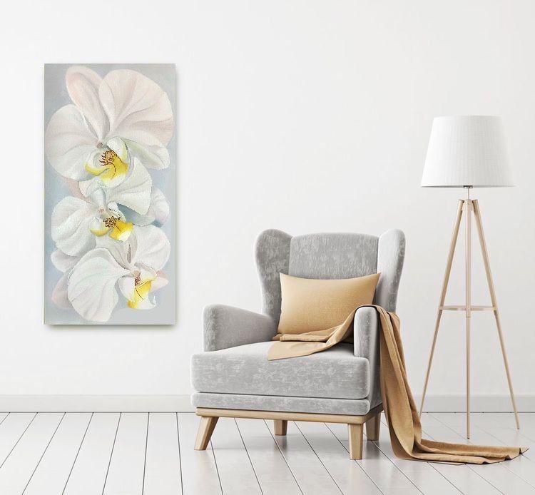 Картина маслом «Орхидеи». 100х50см