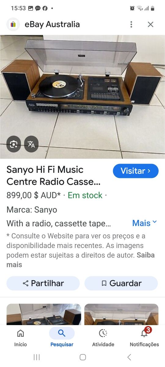 Centro de música sanyo  vintage