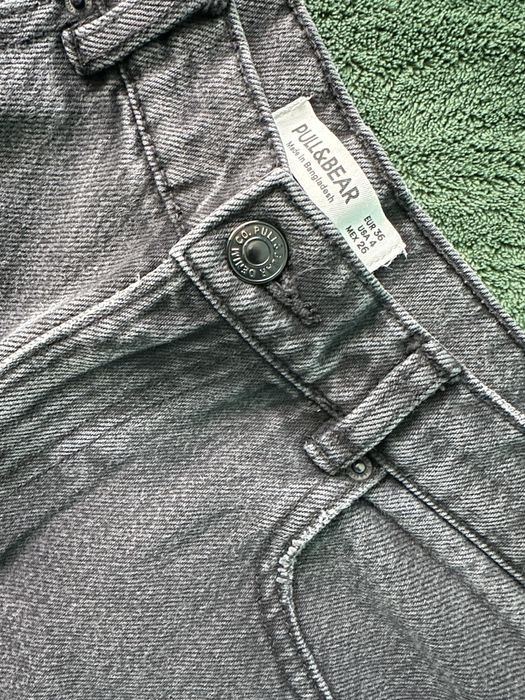 Pull & Bear — чорні широкі укорочені джинси кюлоти з високою талією