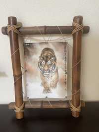 Картина декор бамбук тигр