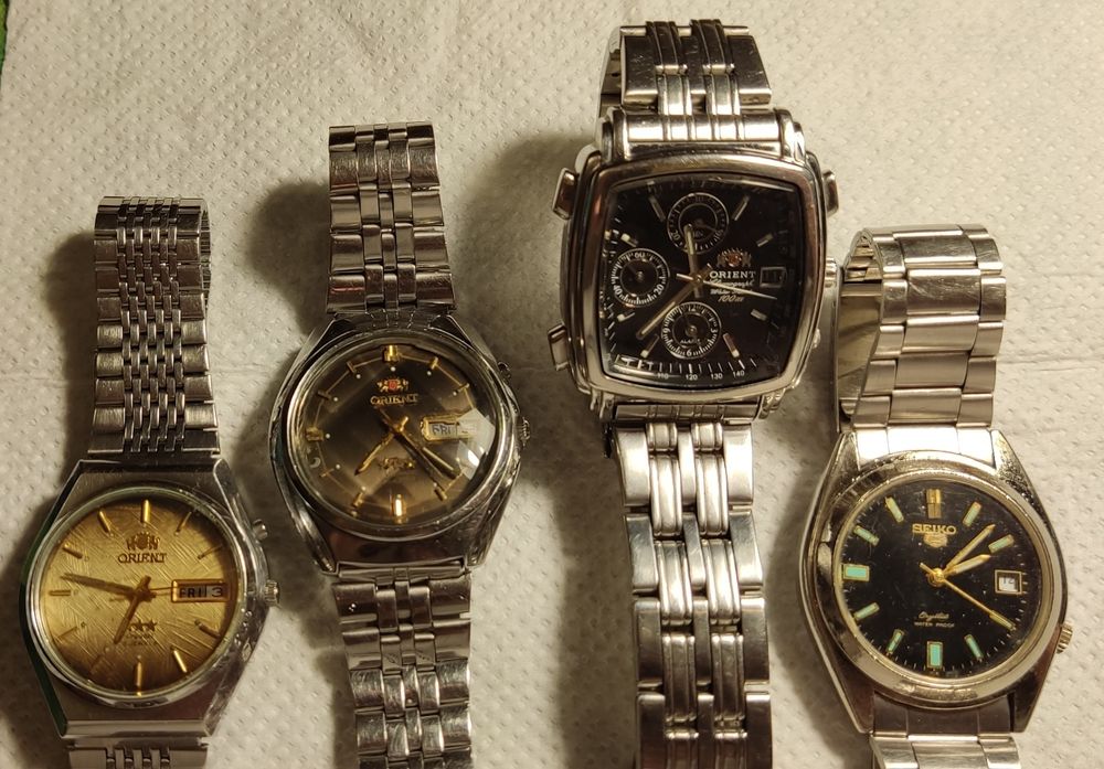 Мужские наручные часы "Orient" и "Seiko" времён СССР
