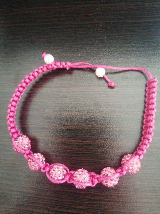 Różowa bransoletka pleciona/ Pink Bracelet