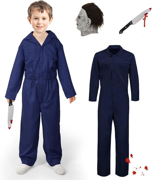 Dziecięcy kostium horrorowego bohatera z maską Rozmiar 6-9 Lat 8 Lat