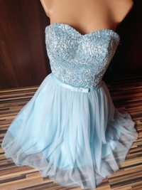 Sukienka księżniczka S błękitna