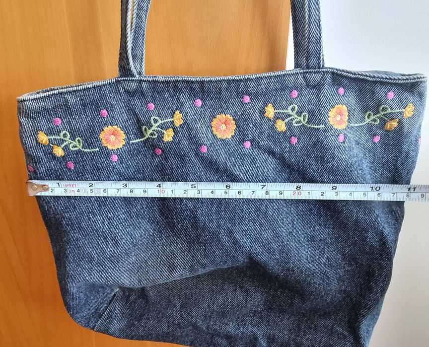 Mala vintage estilo ganga com padrão florido 100% algodão