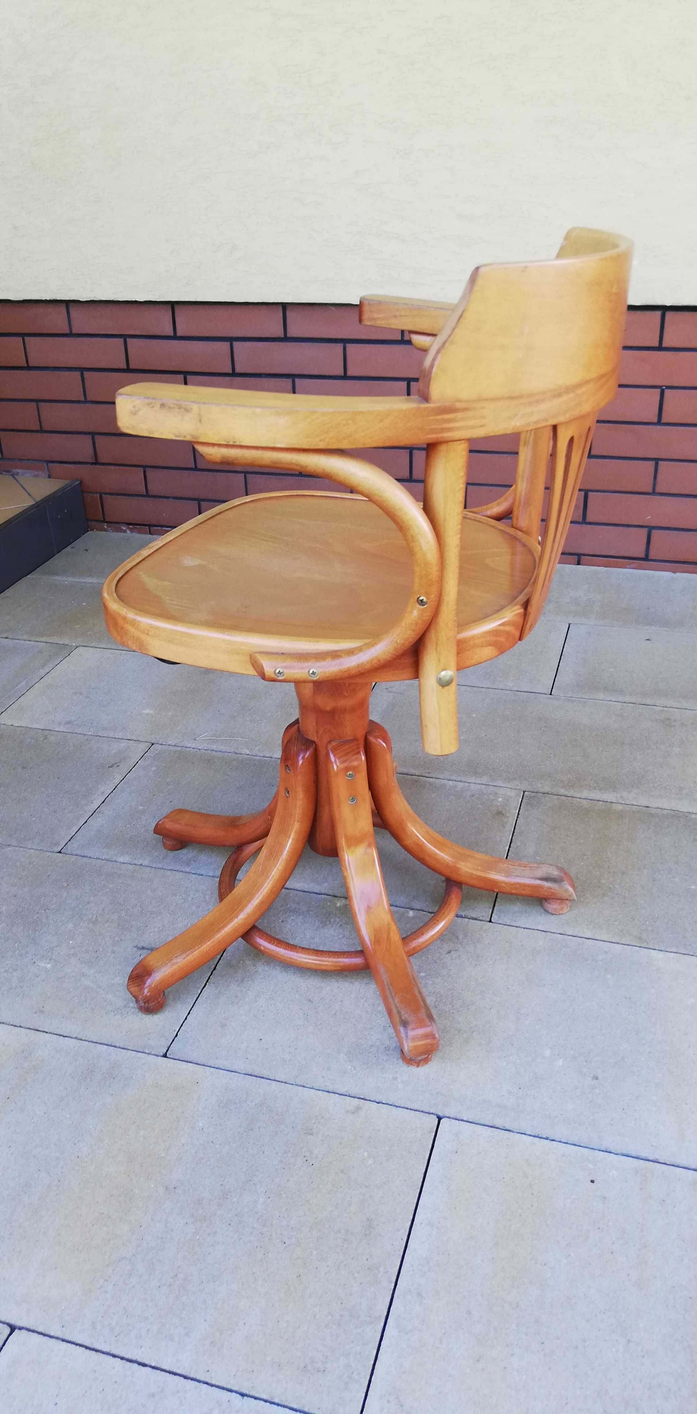 fotel biurowy do biurka krzesło obracane podnoszone drewniane
