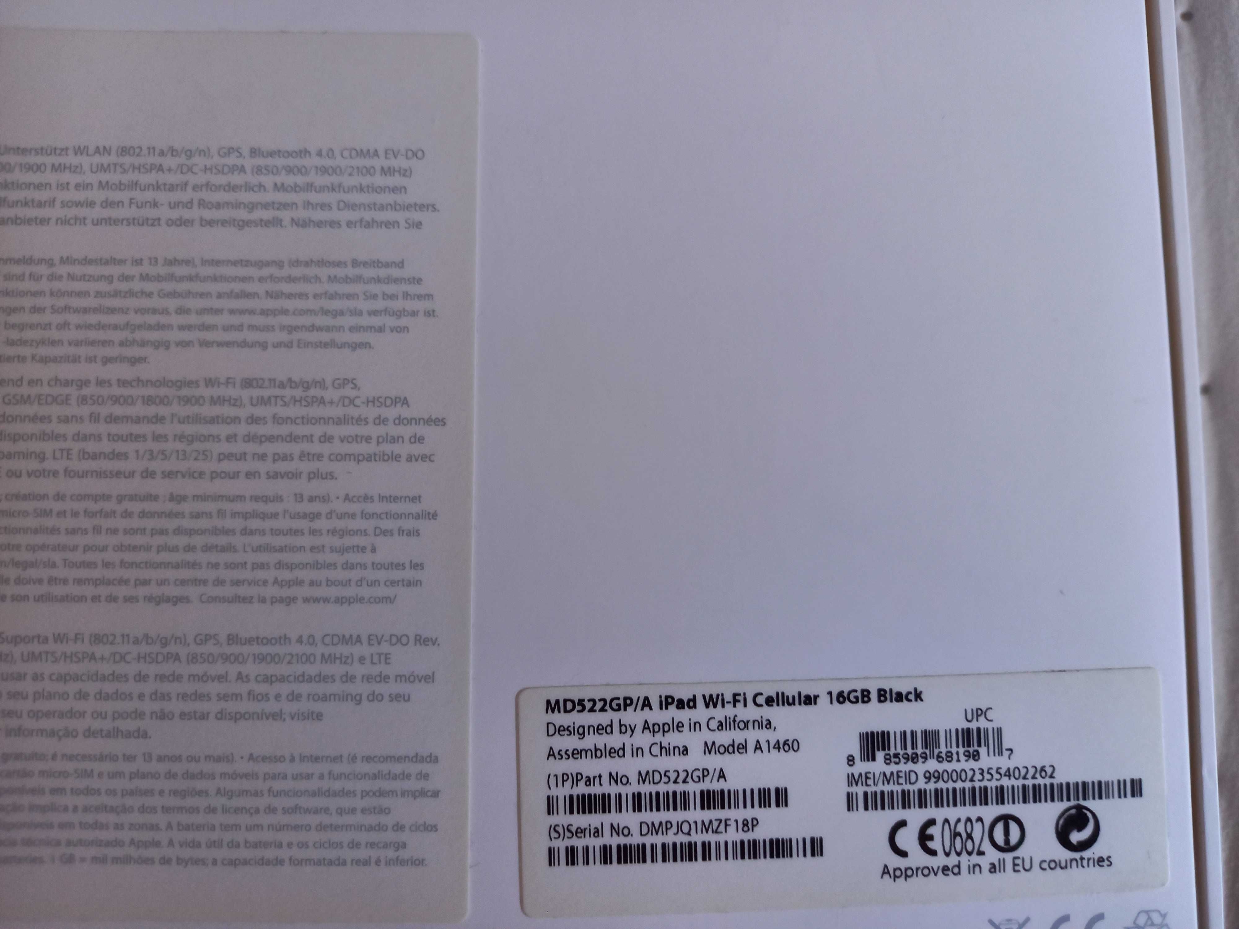 iPAD, Cellular, 16 GB, Black (Preto)