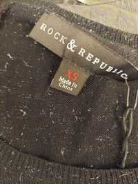 Sweterek cienki czarny/srebrny Rock&republic