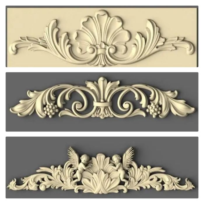 Накладки декоративні дерев'яні різні різьблені , декор для мебелі чпу