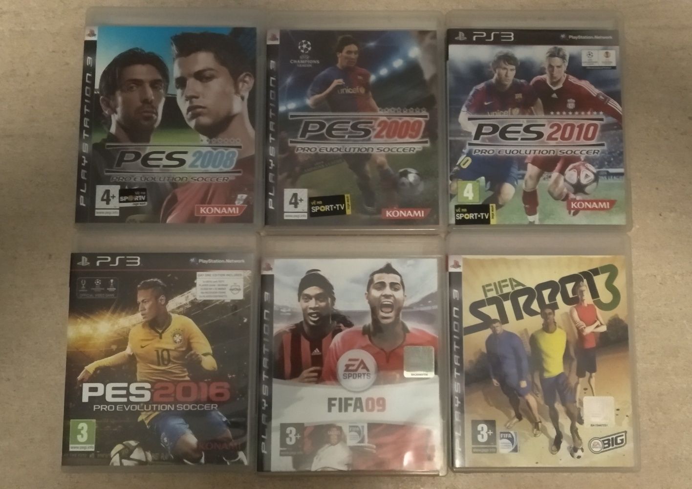 Jogos PS3 PES 08, 09, 10, 16,  Fifa 09 e Fifa Street 3