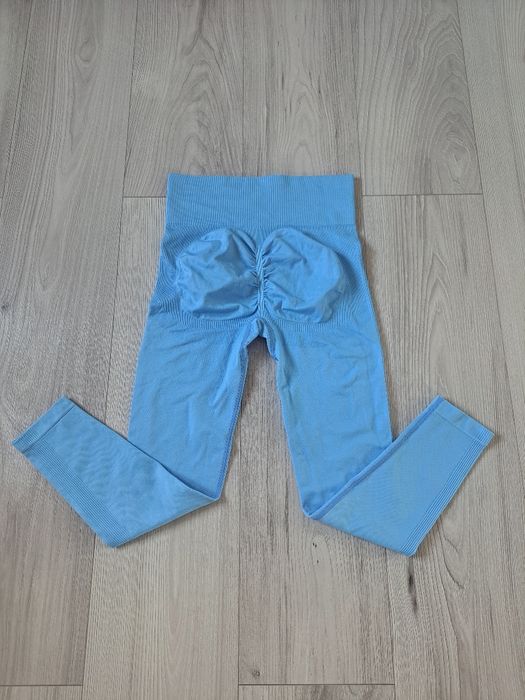 Legginsy modelujące push-up błękitne rozmiar 36 S