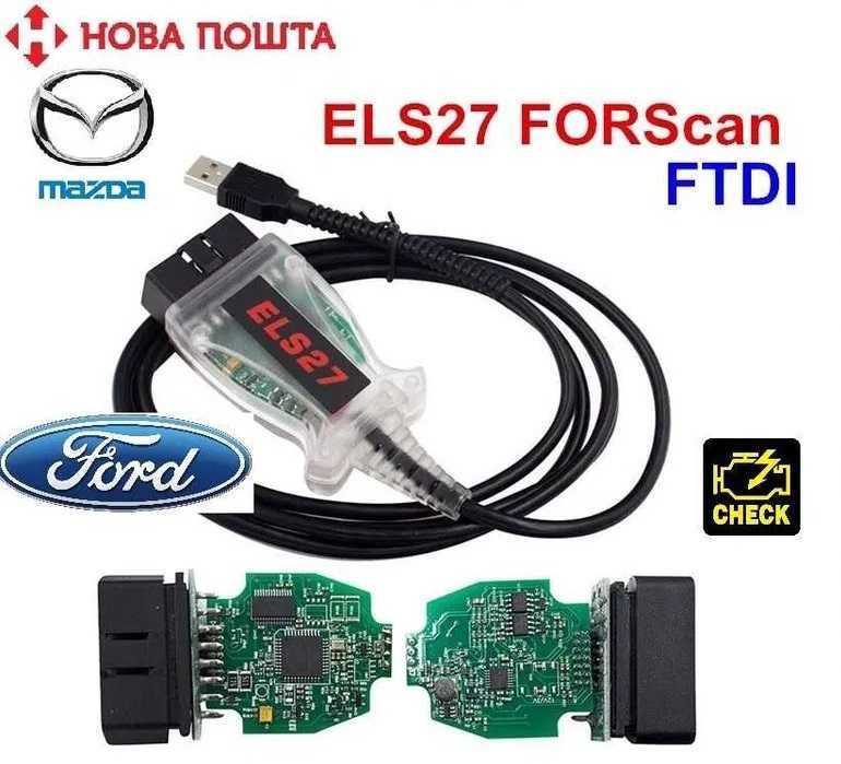 Сканер ELS27 FORScan OBD2 для диагностики авто Ford Mazda Lincoln FTDI