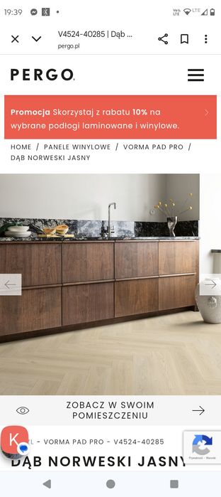 Panel winylowy dąb norweski jasny pergo 13.5m