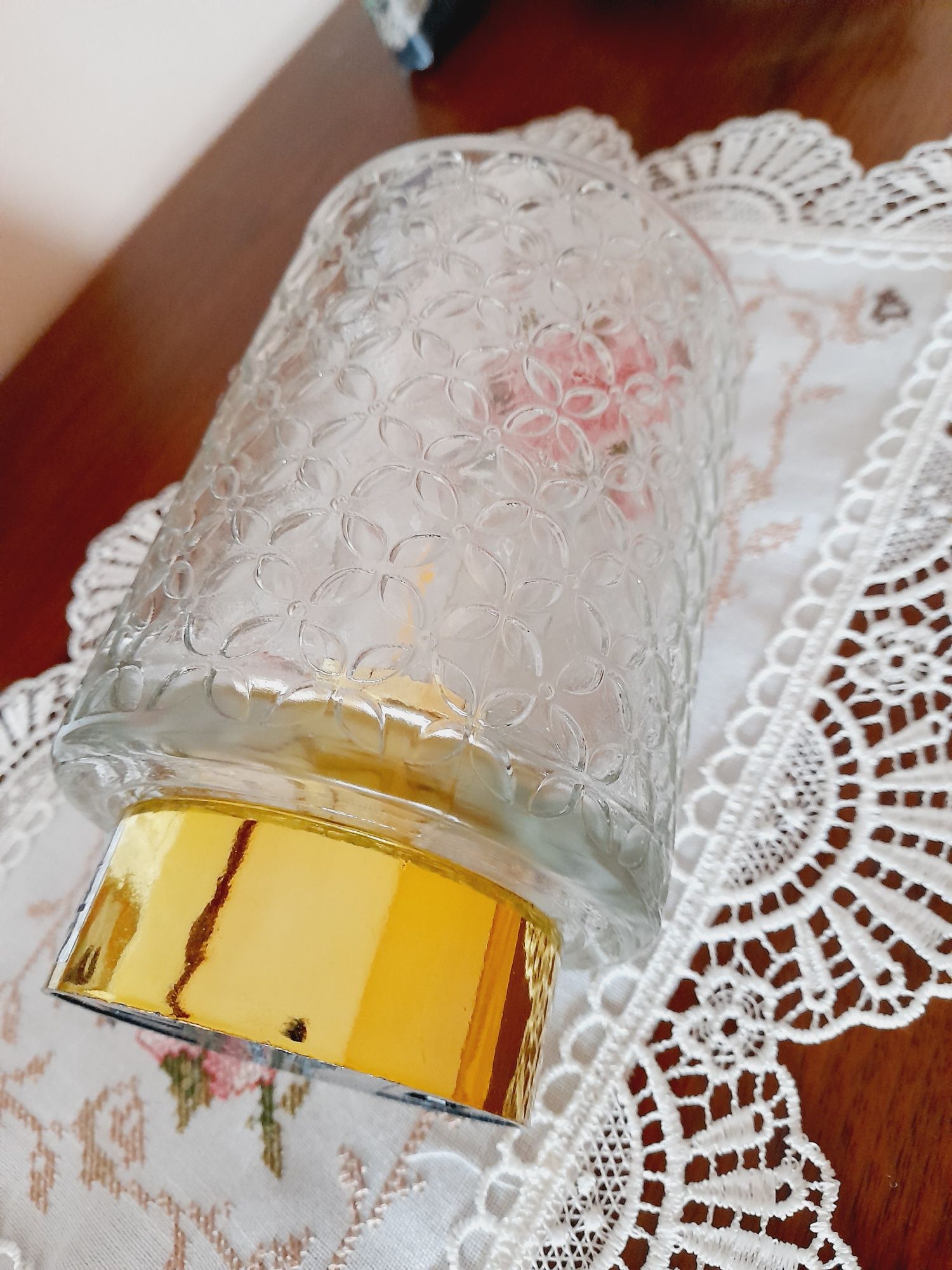 Szklana lampka lampa stołowa na baterie szklany klosz