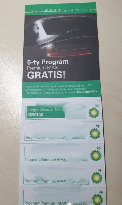 Karnet na myjnię automatyczną bp premium max