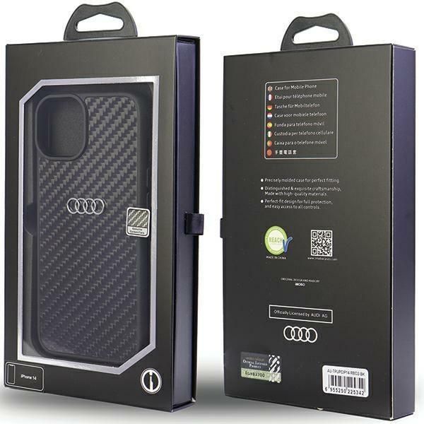 Etui Audi Carbon Fiber Na Iphone 14 - Czarne Au-Tpupcip14-R8/D2-Bk