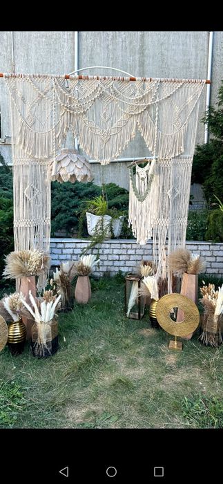 Декоративна арка макраме бохо стиль оренда