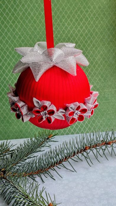 Bombki choinkowe ręcznie dekorowane komplet 3 sztuki